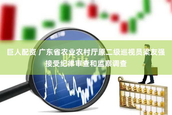 巨人配资 广东省农业农村厅原二级巡视员梁友强接受纪律审查和监察调查
