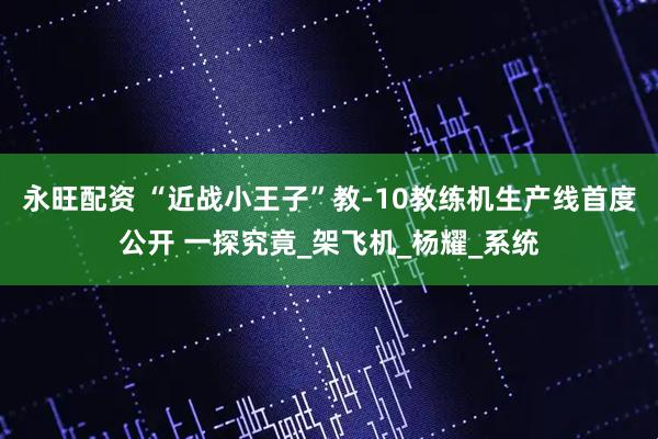永旺配资 “近战小王子”教-10教练机生产线首度公开 一探究竟_架飞机_杨耀_系统
